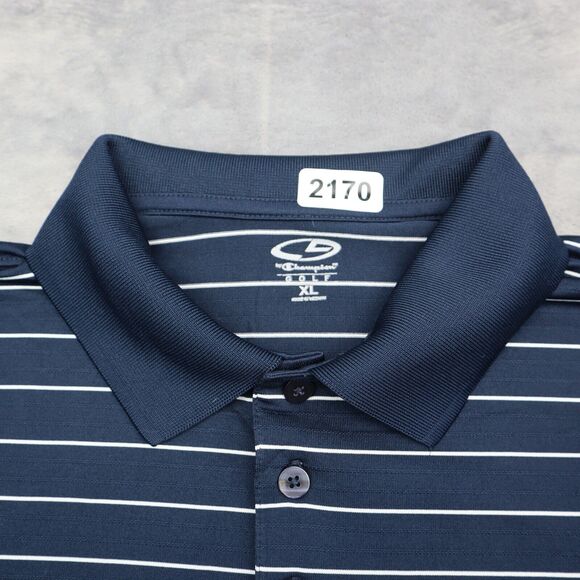 Champion Shirt Mens XL Extra Blue White Golf Polo Light Stretch Outdoor Hike - Picture 8 of 16